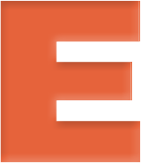 Letter E with shadow