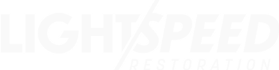 White text logo stating Lightspeed Restoration.