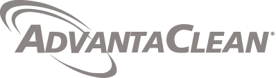 Grey text logo stating AdvantaClean.